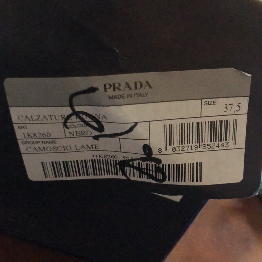 Prada Black Suede Peep-Toe Slingback Wedge Heels - Picture 8 of 8